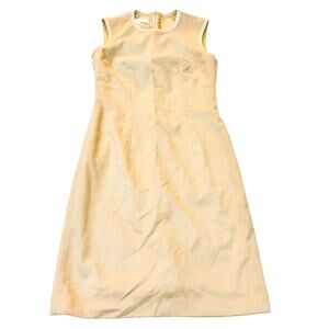 Escada Margaretha Ley Wheat Sleeveless Shift Dress Angora Wool Size 34 Germany